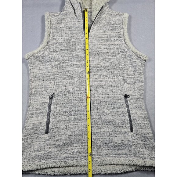 KUHL Women’s Alaska Vest Medium-P Heather Gray Hooded Fleece Full Zip - Picture 9 of 16